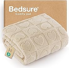 Bedsure Dog Blankets for Small Dogs Washable - Fluffy Fuzzy Cat Puppy Blanket with Premium 300GSM Coral Fleece Soft for Pet Kitten Doggy, White, 25x35IN