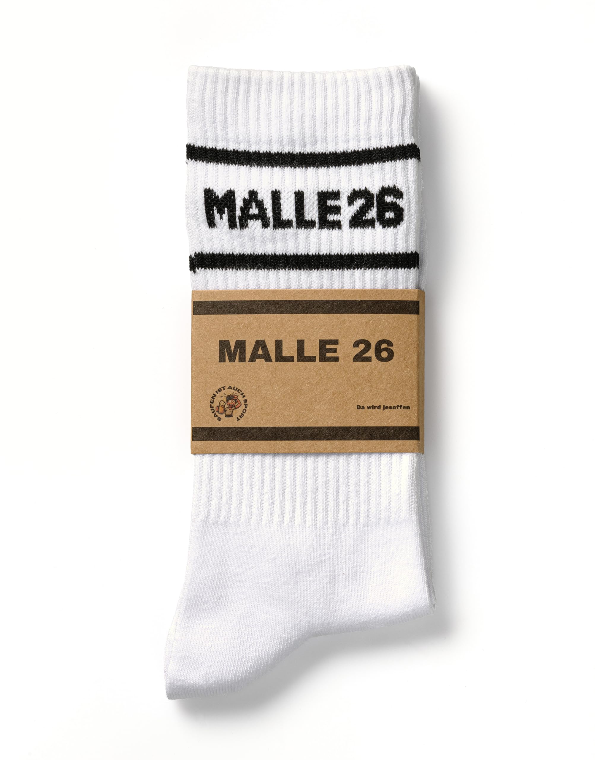 Malle 25 Socken/Majorca 25 Tennis Socks, Size 38-45, Party Socks, Painting Equipment, Drinking Equipment, Malle Gadgets, White, 30-36 Plus Size Extra Long-image-41