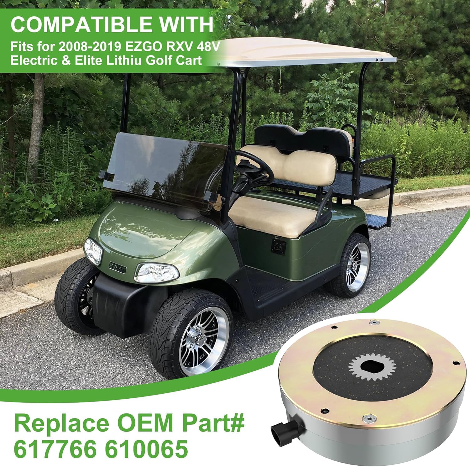 Generico 10L0L Freno del Motore del Golf Car, Freno Elettrico del Passeggino da Golf per i carrelli da Golf elettrici EZGO RXV dal 2008 in su, sostituisce l'OEM# 610065 605867