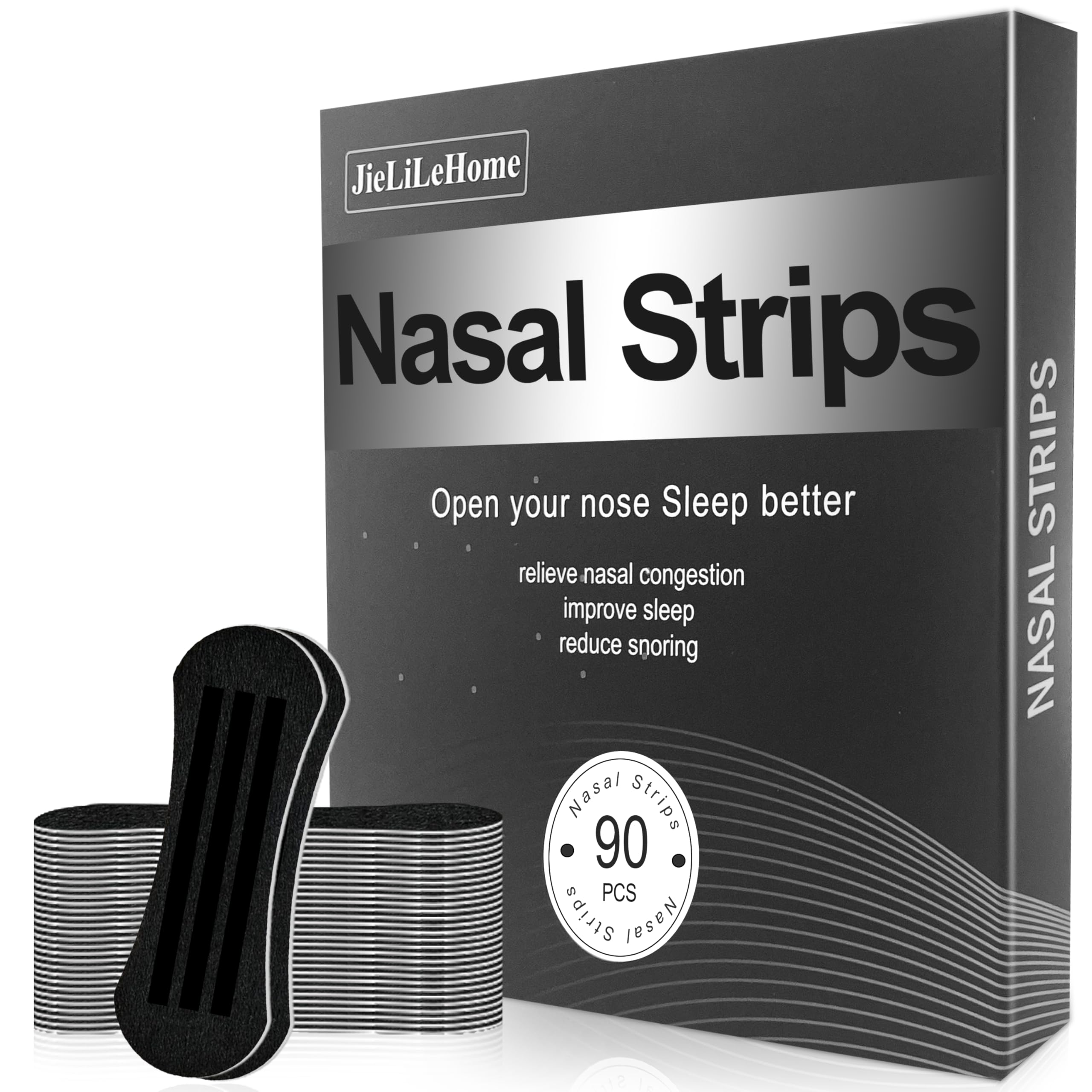 JieLiLeHome Nasal Strips for Snoring 90 Count Unisex Breathing Sleep Nasal Strips Reduces Snoring and Relieves Nasal Congestion