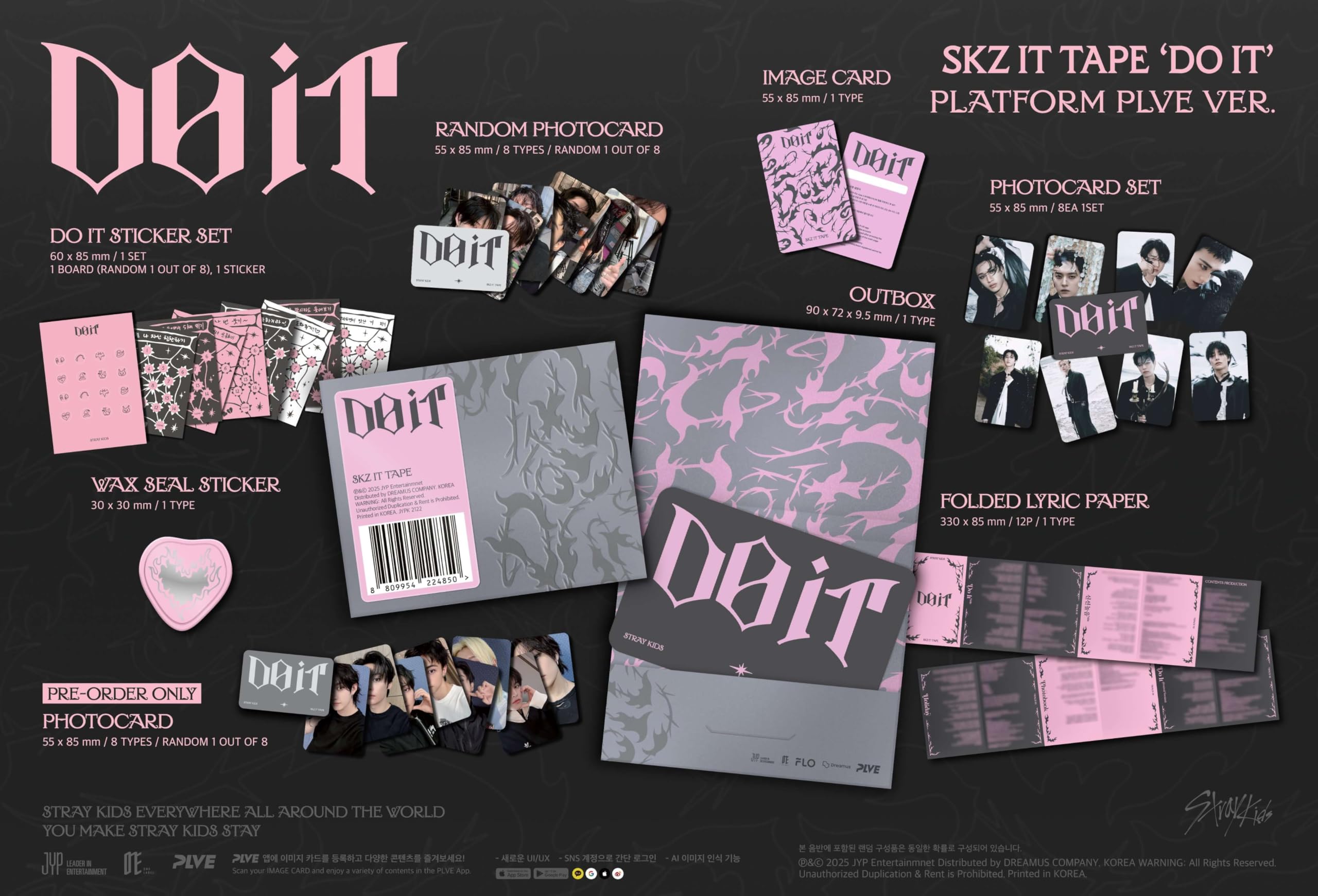 SKZ IT TAPE 'DO IT' Stray Kids Album [PLATFORM PLVE ver.]+Pre Order Benefits+BolsVos Idol-Inspired Freebies