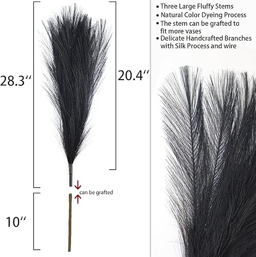 Vista 34 de MAKHOT Decoración de hierba de las pampas morada, hierba de pampa alta, tamaño pequeño, 30 pulgadas, 5 tallos secos de pampass, flores de decoración