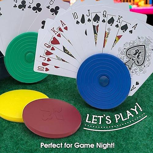 Miniatura 6 de Round Card Holders with Case in Red, Yellow, Green & Blue, Multi