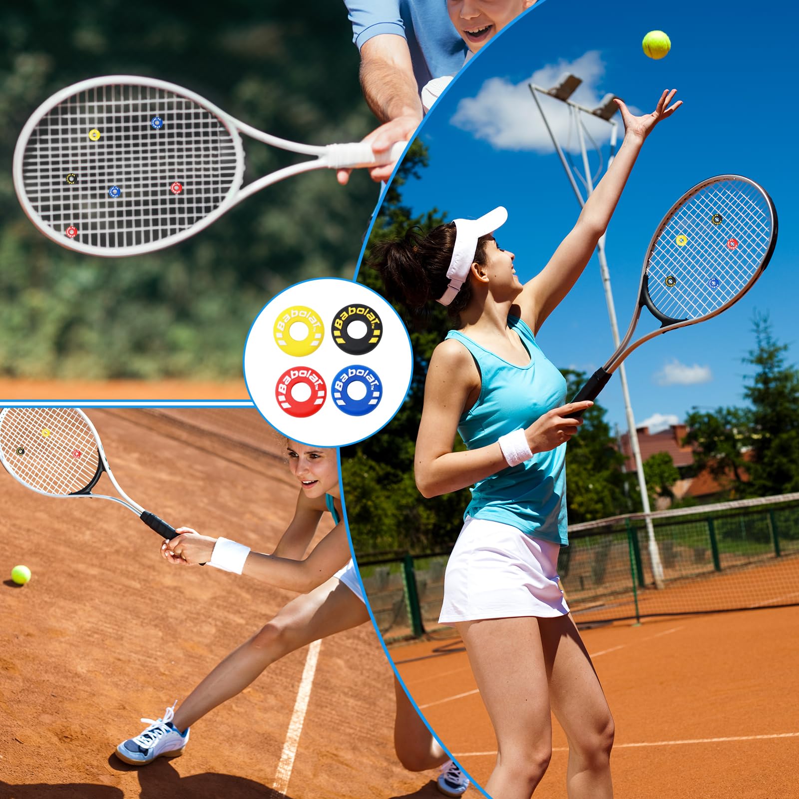 Ammortizzatori Antivibrazione Per Racchette - Set Da 9 Pezzi In Silicone Per Tennis, Badminton E Squash - Foto 6