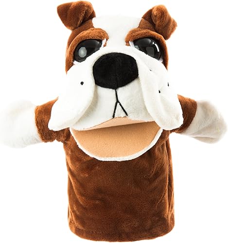 Miniatura 5 de Better Line - Juego de 5 piezas de marionetas de mano de animales de alta calidad con bocas abiertas móviles marionetas de mano de felpa suave de 95