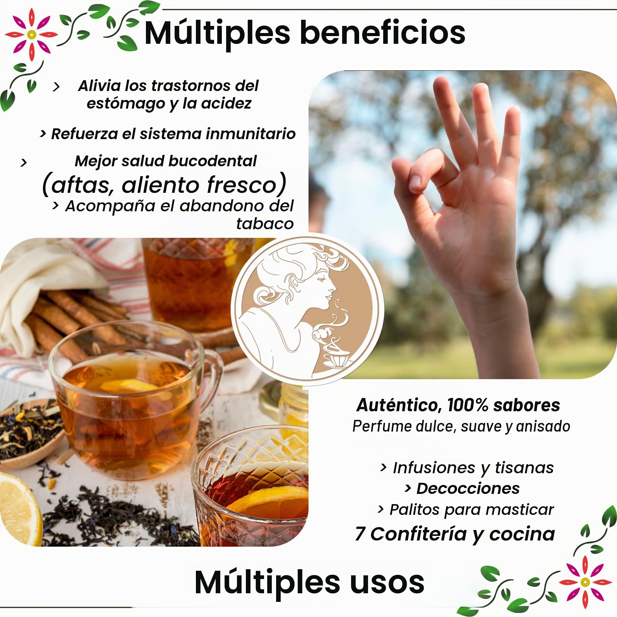 Ascenbio - Especia - Bastones de regaliz orgánico - 100 g - preparado y envasado en Francia - embalaje biodegradable