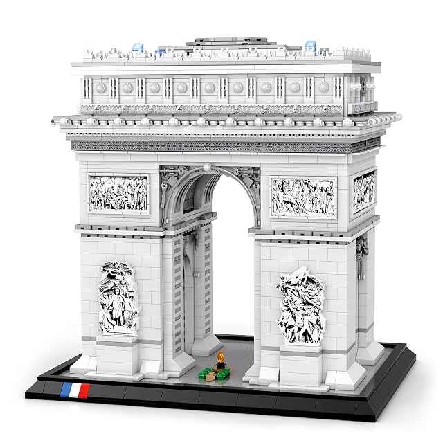 ToyGhillied Juego de construcción de bloques de construcción de Paris Arc de Triunfo, arquitectura histórica