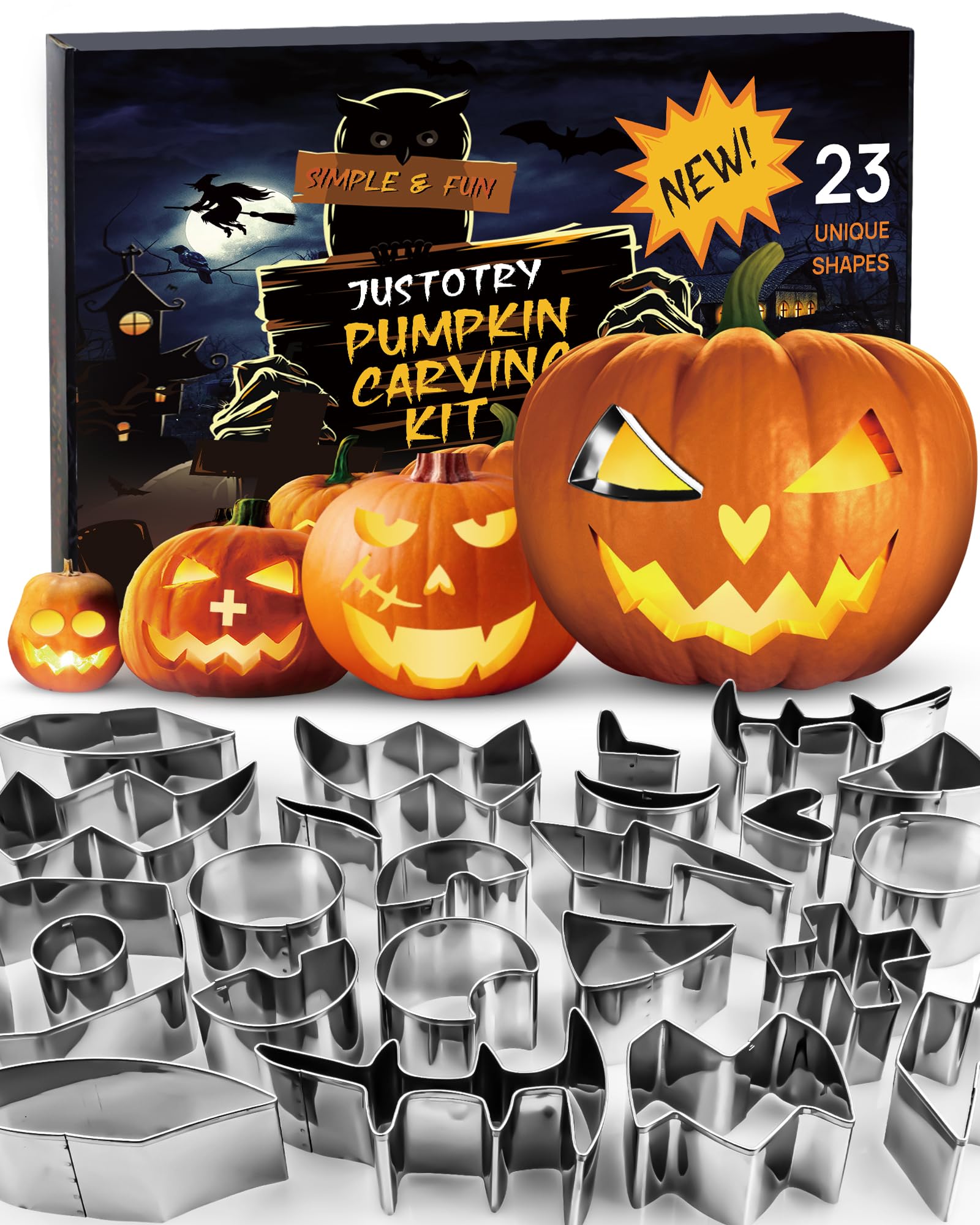 Amazon.com: JUSTOTRY Pumpkin Carving Kit with Hammer - Safe for