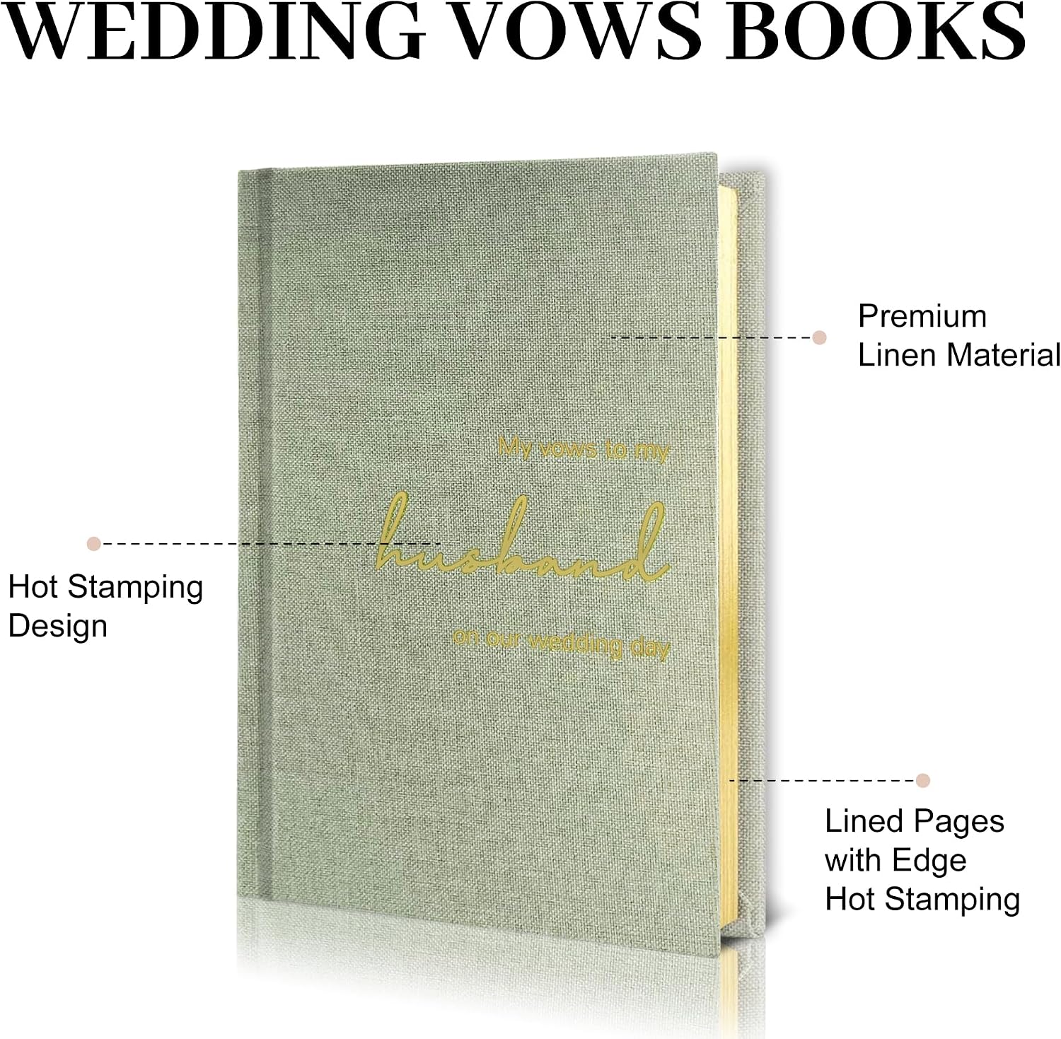 Premium Linen Wedding Vow Books Set for Husband & Wife