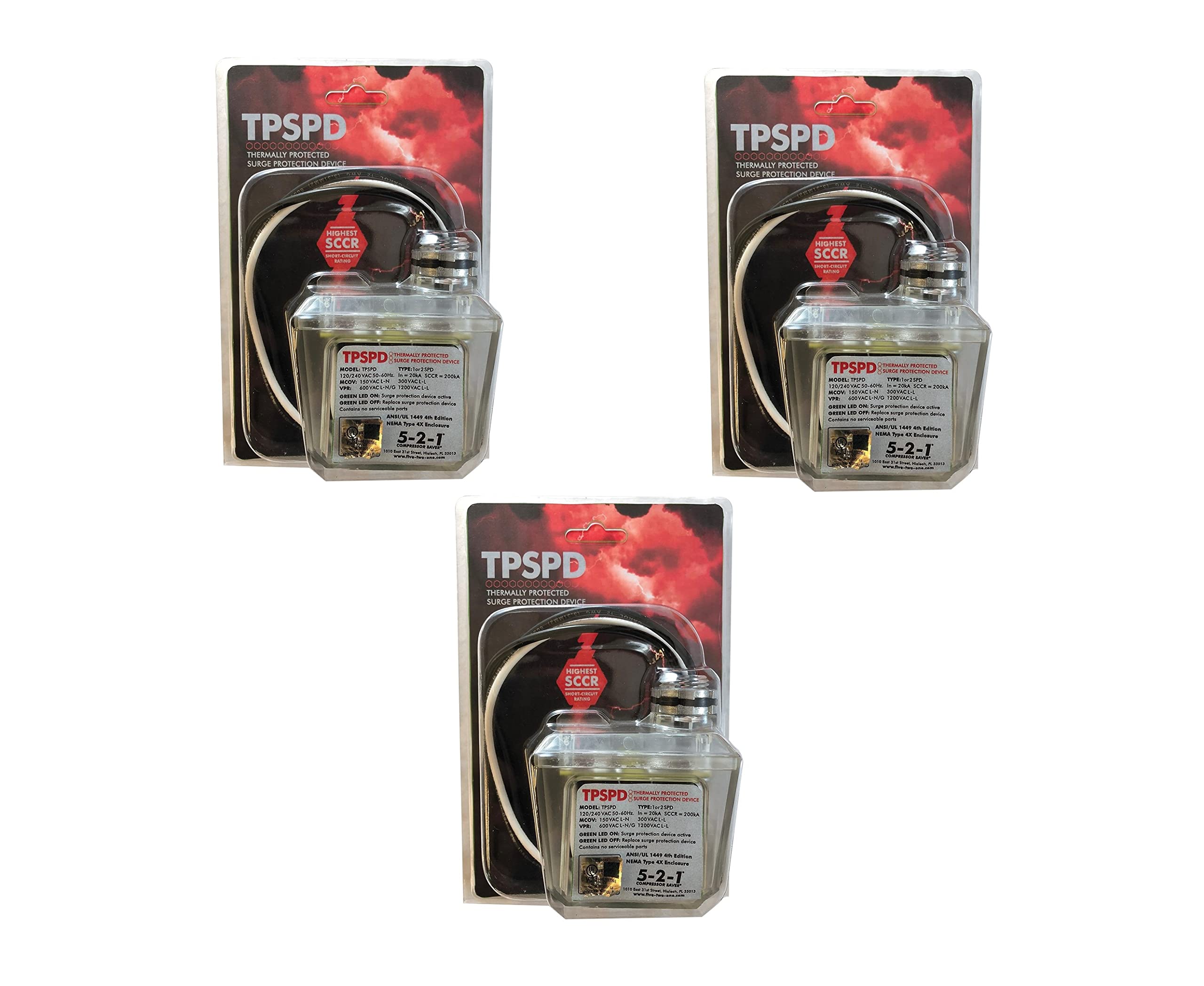 CPS Products TPSPD Thermally Protected Surge Protection Device, Pack of 3
