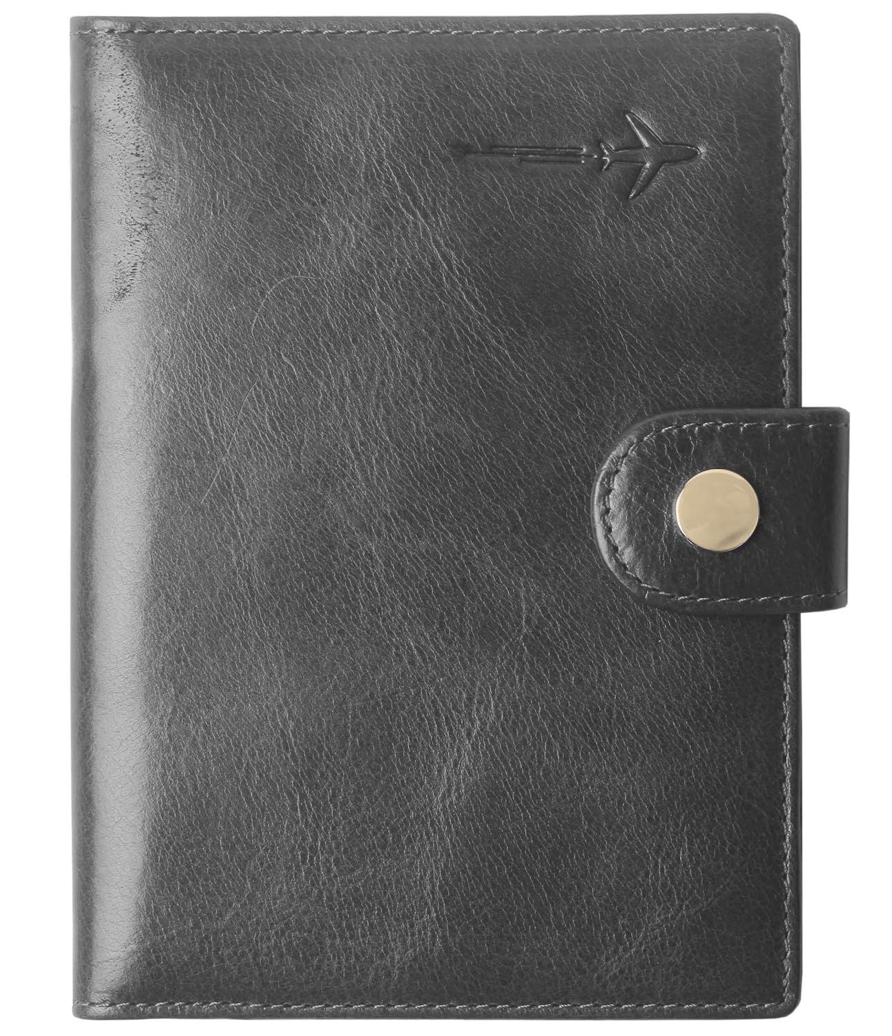 Genuine Leather Passport Case, RFID Passport Cover with Credit Card Holder for Women and Men Family ID Travel