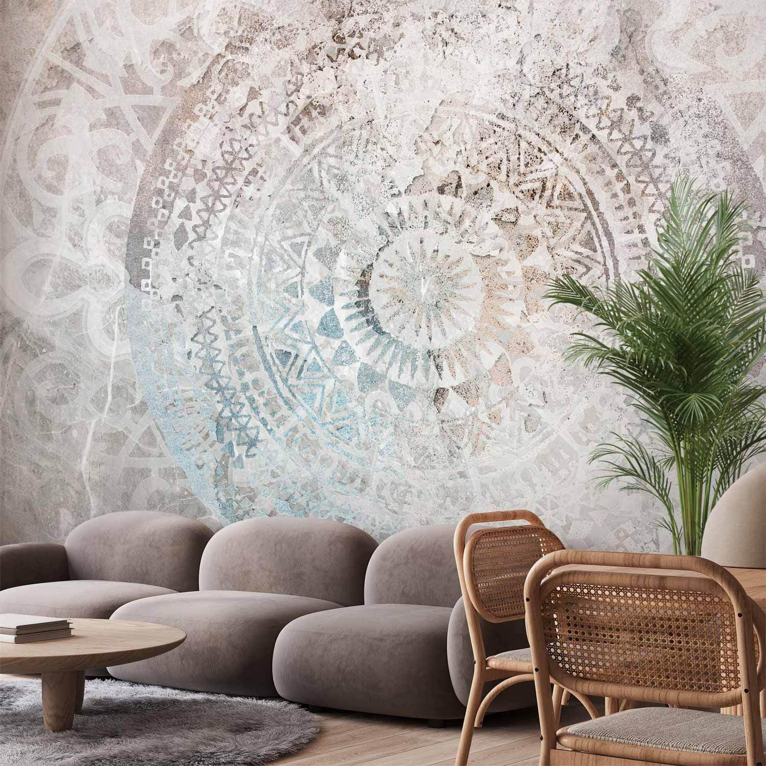 decomonkey Fototapete Mandala Modern, 400x280 cm, Orientalisch Zen Abstrakt | Ornament, Beige, Vlies, Schlafzimmer, Wohnzimmer, Design, Tapete, Fototapeten, Tapeten, Vliestapete, Wandtapete, moderne