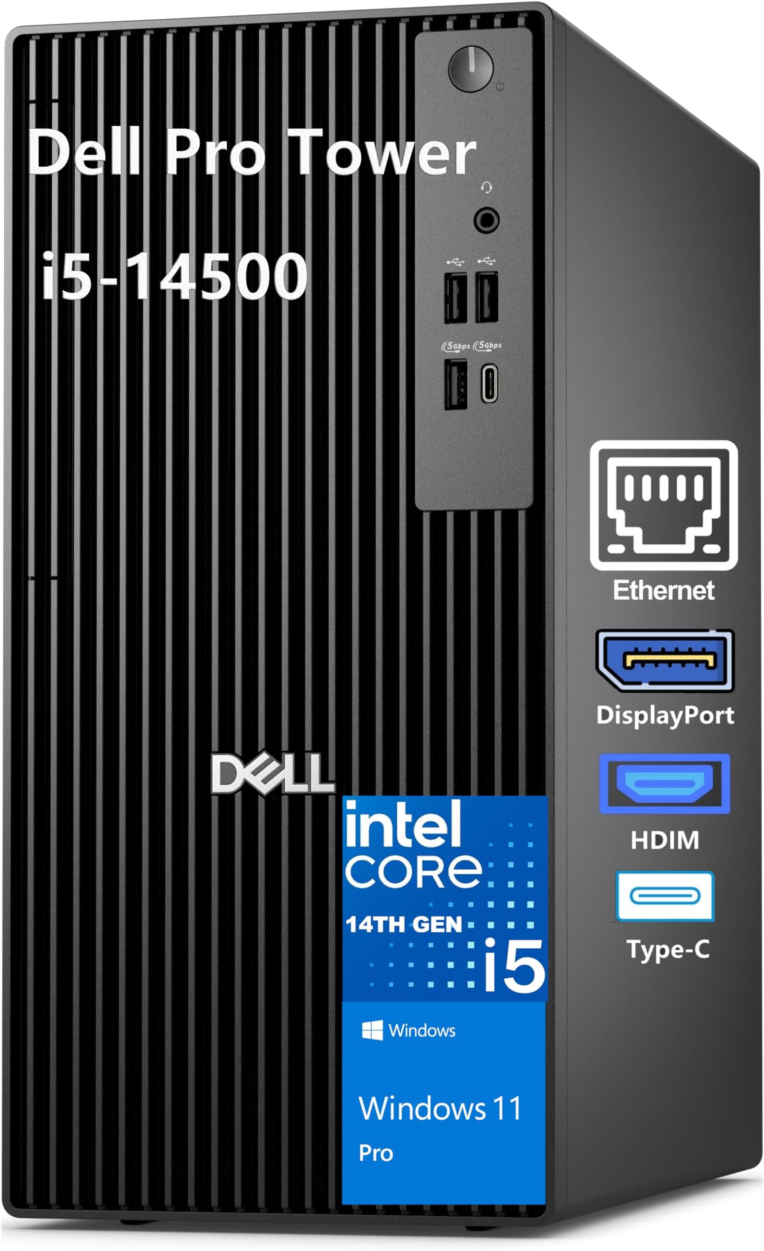 Pro Tower PC Business Desktop Computer, 14th Gen Intel 14-Core i5-14500 vPro, 16GB DDR5 RAM, 512GB PCIe SSD, RJ-45, HDMI, DisplayPort, Type-C, Windows 11 Pro