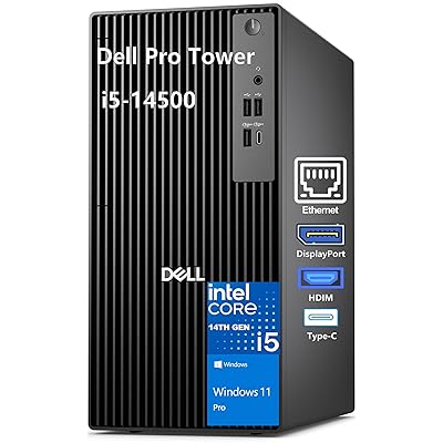 Dell Desktop Computers, Pro Tower PC for Home Business Student, 14th Gen Intel 14-Core i5-14500 vPro, 32GB DDR5 RAM, 1TB PCIe SSD, RJ-45, HDMI, DisplayPort, Type-C, Windows 11 Pro