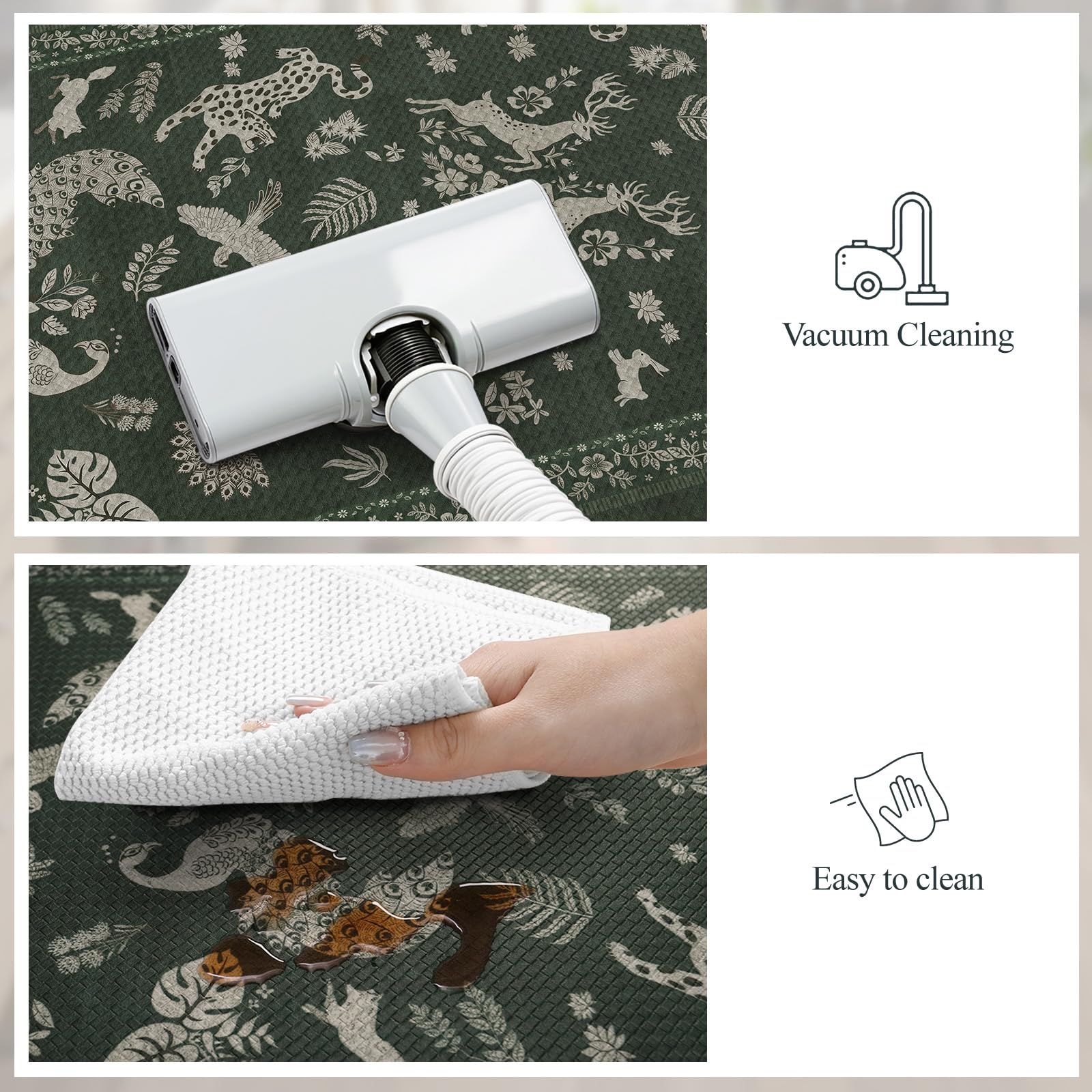 LEEVAN Set di 2 tappetini da cucina anti-fatica per pavimento della cucina, antiscivolo, imbottiti, in memory foam, impermeabili, ergonomici, per bar, ufficio, scrivania, lavanderia