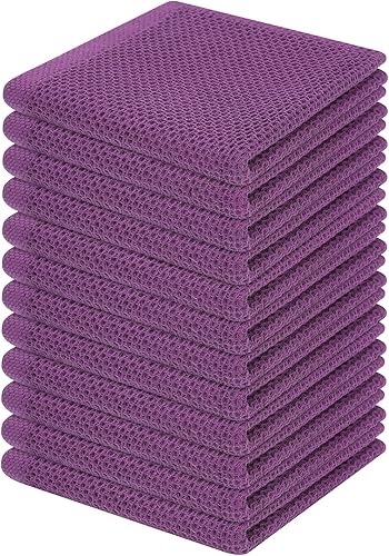 Miniatura 34 de Homaxy Paños de cocina de 100% algodón con tejido gofre, toallas de cocina ultra suaves, absorbentes, de secado rápido, 12 x 12 pulgadas, paquete