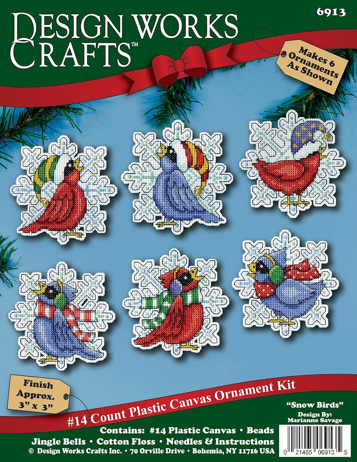 Design Works Crafts Snowbirds Counted Cross Stitch Ornament Kit - Set/6