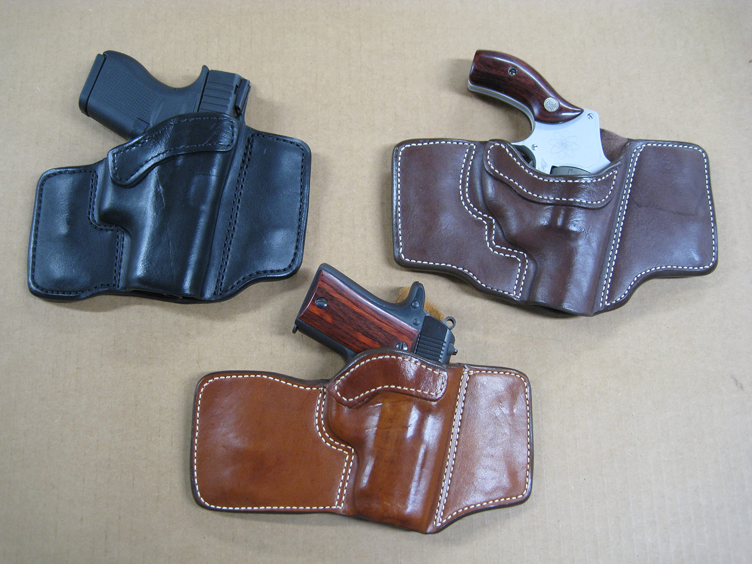 Buy Azula Leather 2 Clip OWB Pancake Clip On Pistol Holster for Smith & Wesson S&W J Frame 5