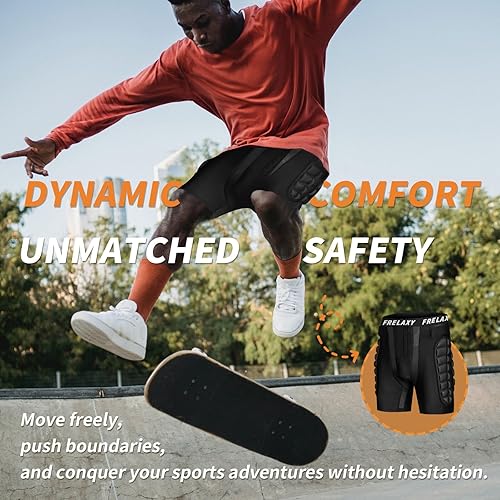 Miniatura 5 de Frelaxy Pantalones cortos acolchados para snowboard, patinaje y esquí, pantalones cortos de impacto para snowboard, protección 3D para coxis, cadera