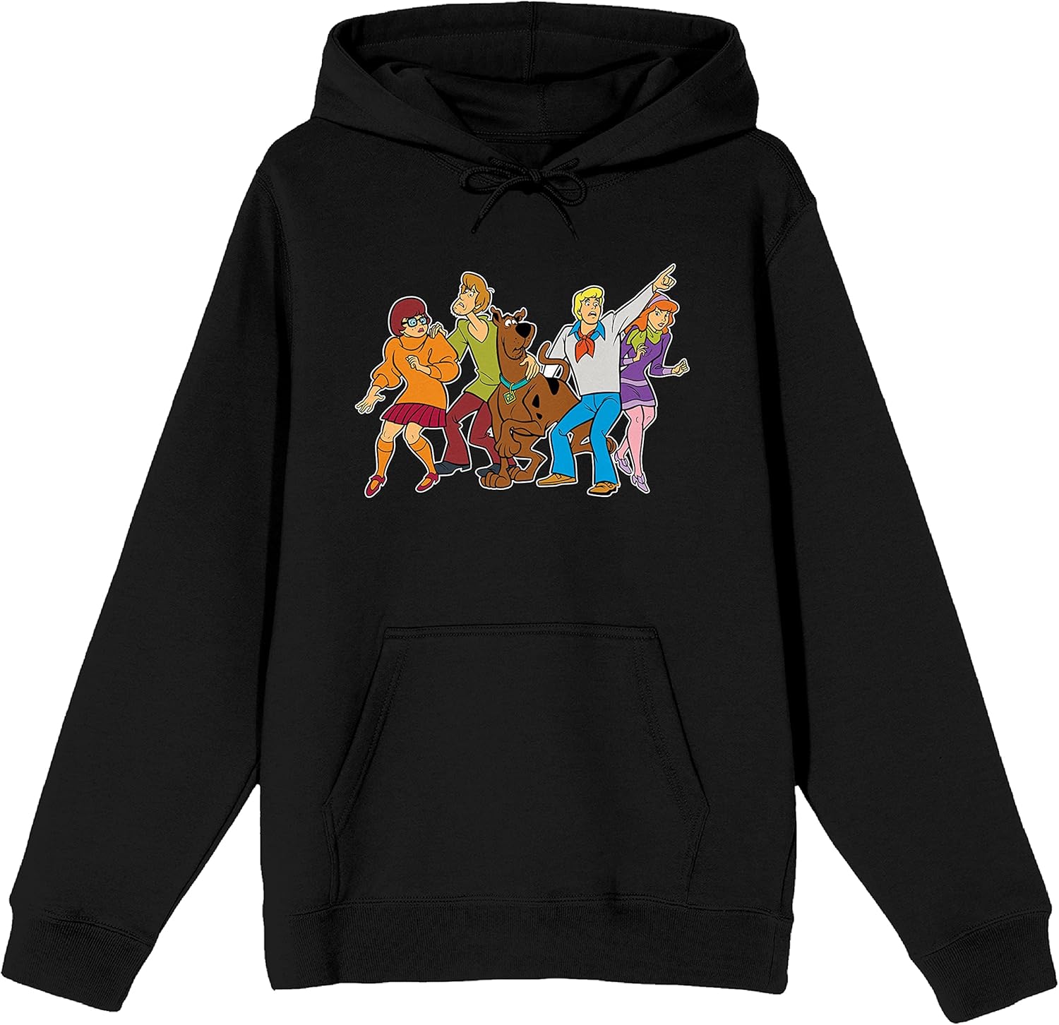 Bioworld Velma, Shaggy, Scooby Doo, Fred, Daphne, Men's Black Hoodie