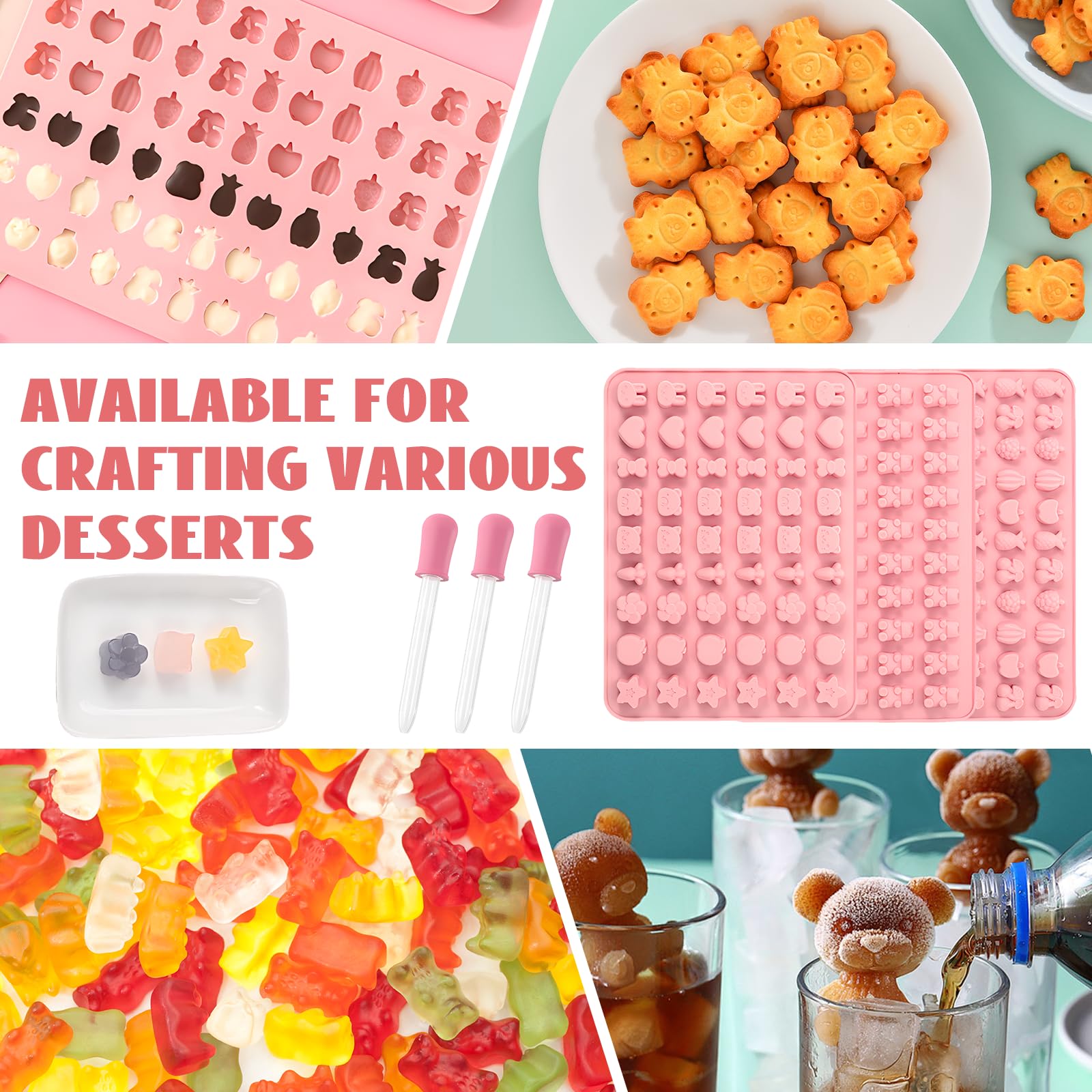 Lot De 2 Moules En Silicone Forme Ourson - Pour Fête Prénatale, Empreintes Bébé, Tétine, Poussette - Moule à Chocolat, Gelée Déco