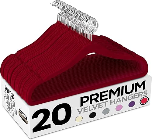 Vista 122 de Utopia Home - Perchas de terciopelo prémium, paquete de 30, traje negro antideslizante con gancho giratorio de 360 grados resistente