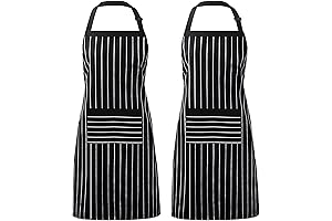 Syntus 2 Pack Adjustable Bib Apron: Stylish Protectors for Culinary Creations
