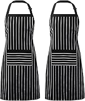 Vista 35 de Syntus Delantal ajustable con 2 bolsillos, delantales de cocina para mujeres, hombres, chef