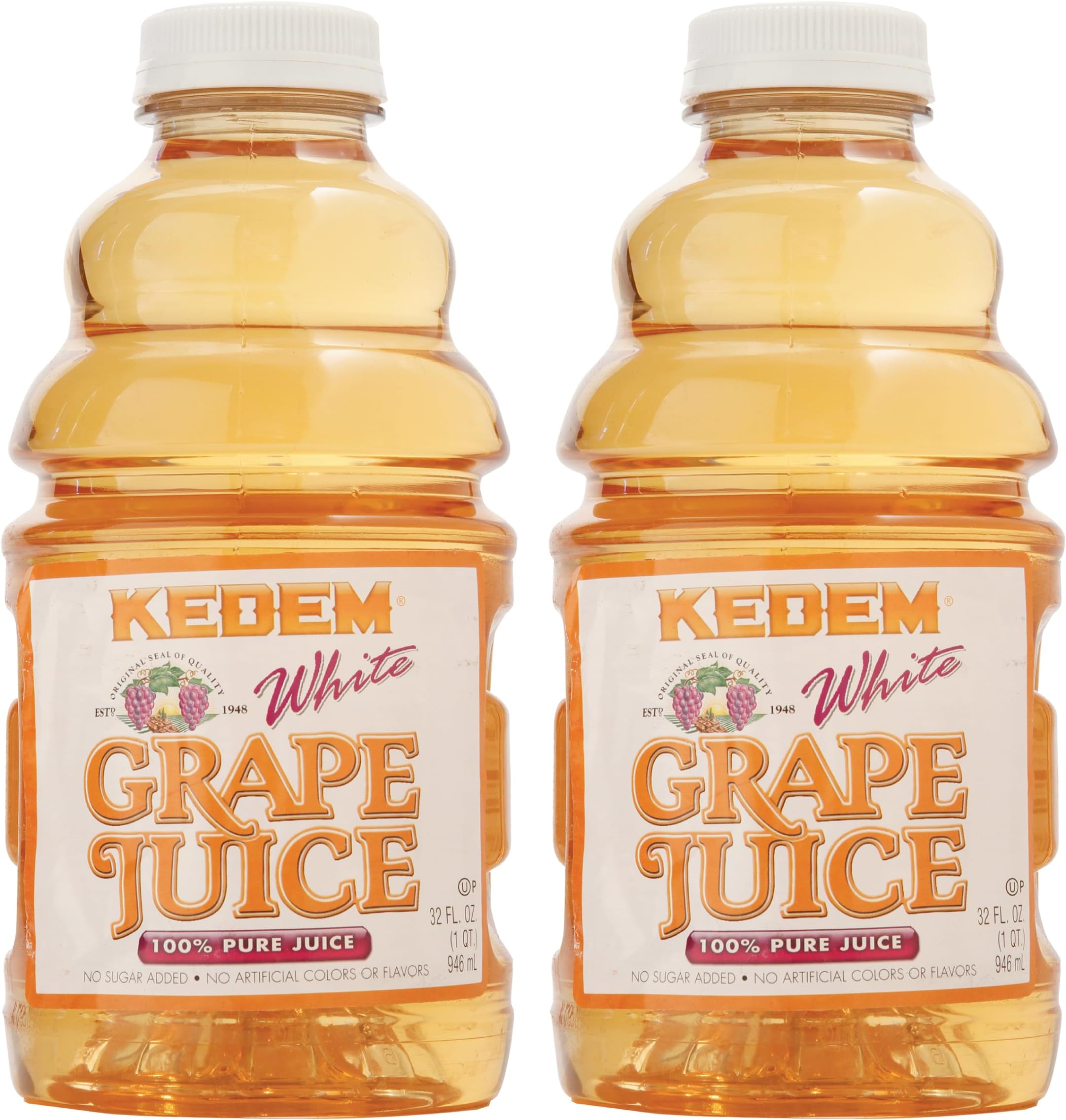 White Grape Juice, 32oz (2 Pack) | 100% Juice, No Sugar Added | Kosher for Passover