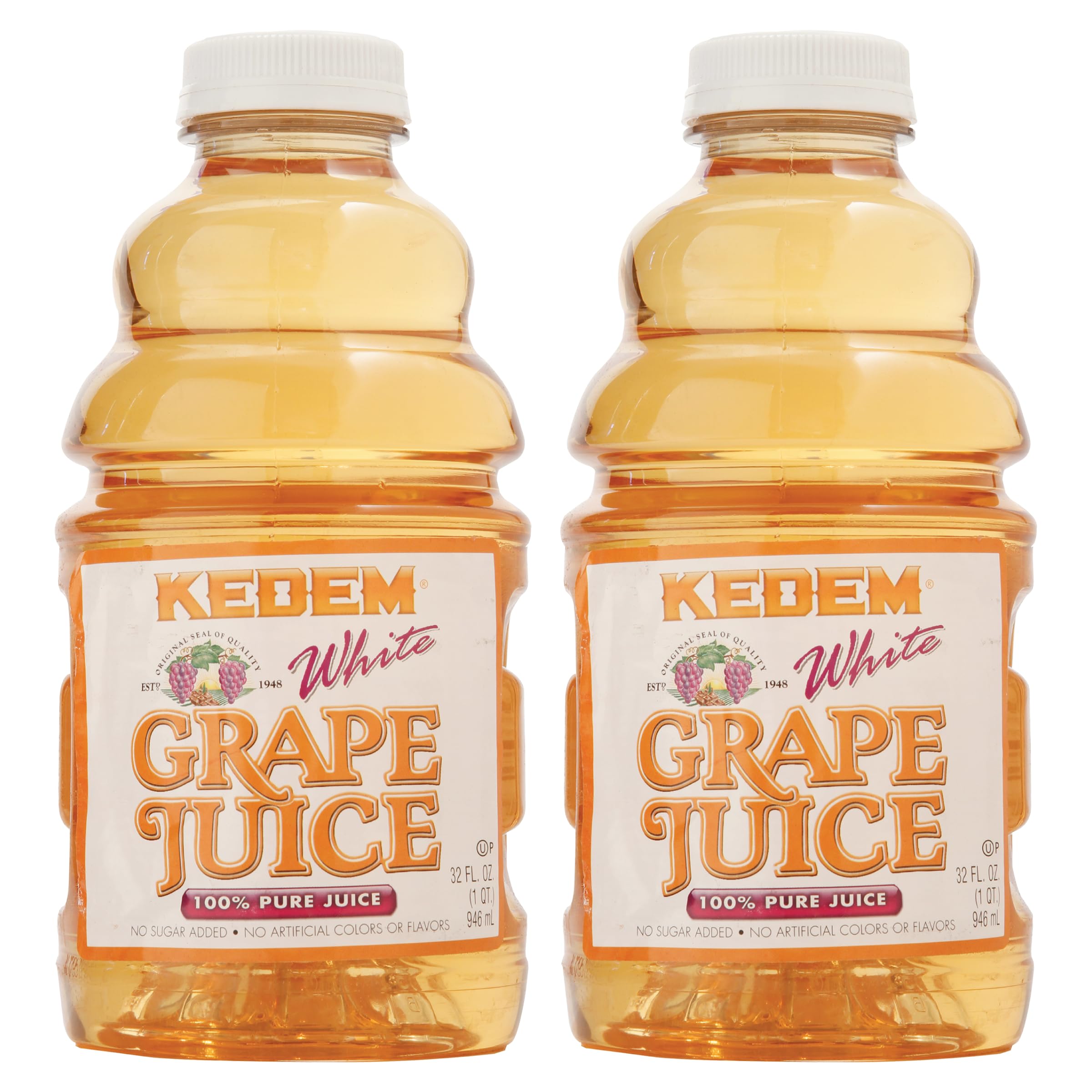 White Grape Juice, 32oz (2 Pack) | 100% Juice, No Sugar Added | Kosher for Passover