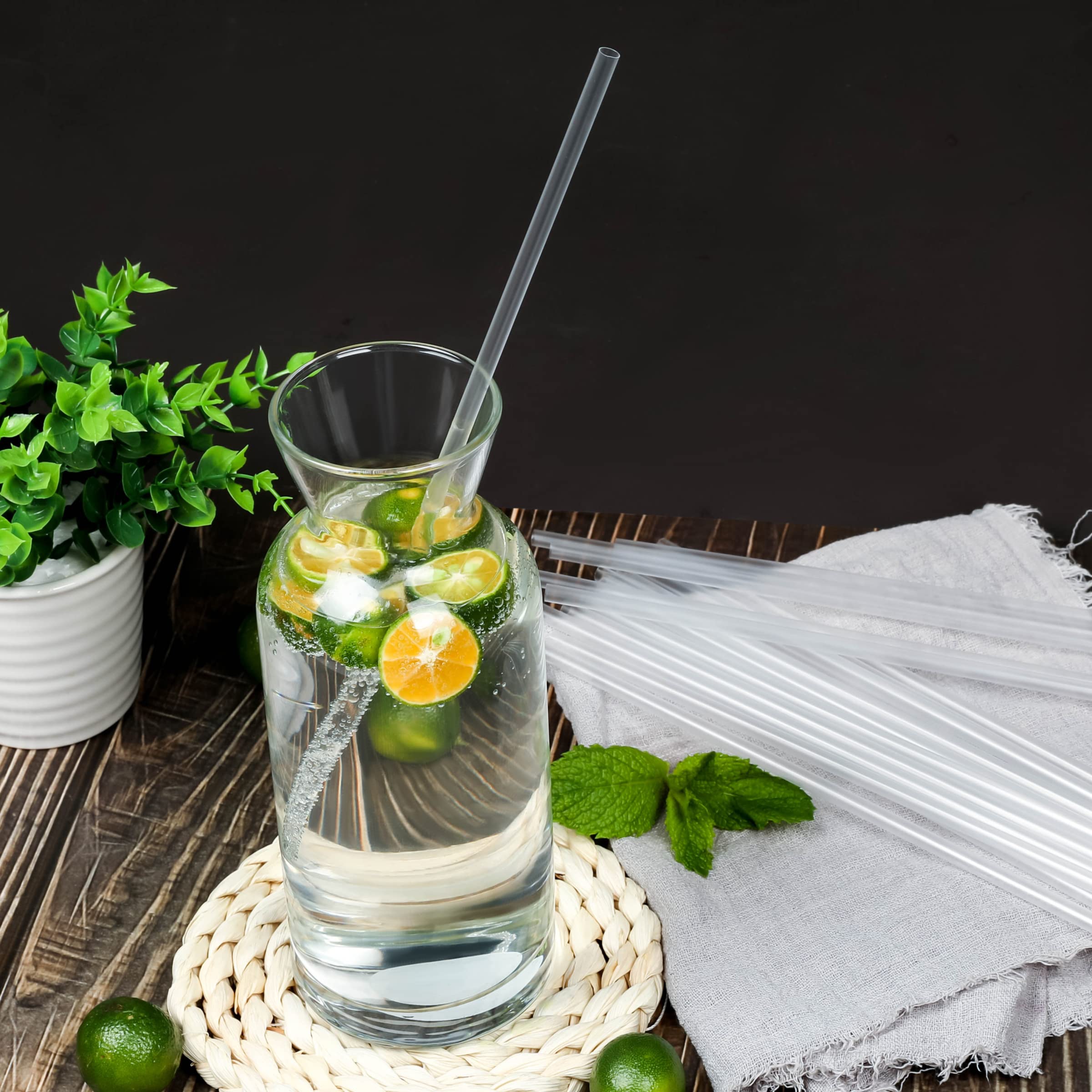 PACK DE 200 Pailles ?? Boire Jetables En Plastique Noir ??l??gant EUR