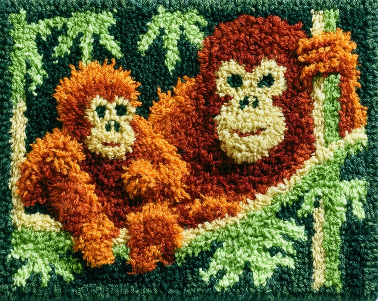 FWRTYCB Latch Hook Rug Kits, Orangutans in Trees