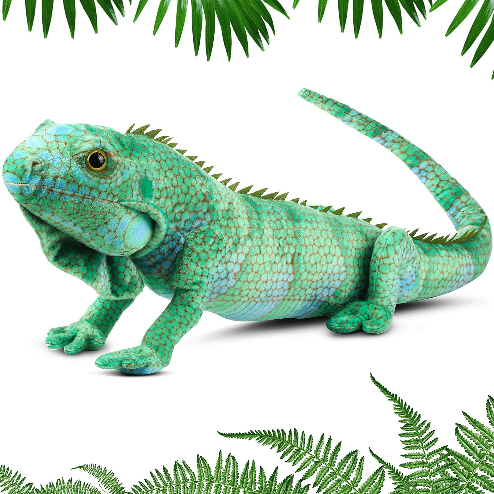 Syhood Lizard Stuffed Animals 37.4'' Realistic Plush Lizard Soft Plush Reptile Gift for Animal Lovers Birthday Easter(Iguana)