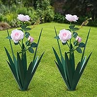 Vista 10 de Homight Escultura de agave grande de metal rústico, planta de agave para decoración de interiores al aire libre, decoración de césped al aire libre