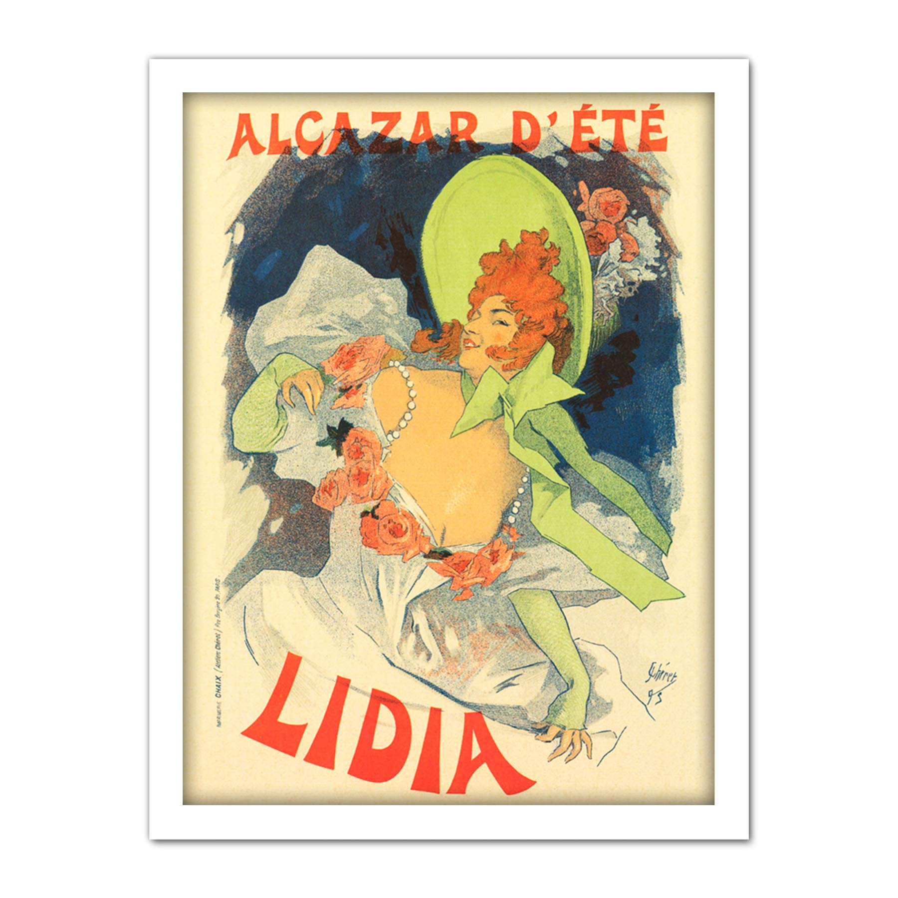 Cheret Lily De Lidia Artiste Alcazar D'ete Advert Artwork Framed Wall Art Print 18X24 Inch