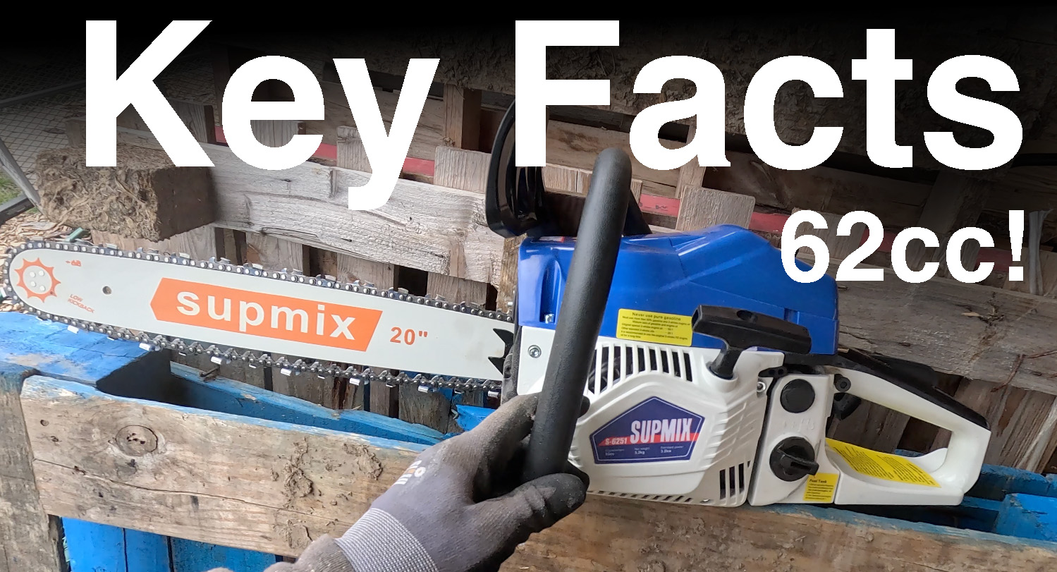 Watch KEY FACTS Supmix 62cc Chainsaw, 20