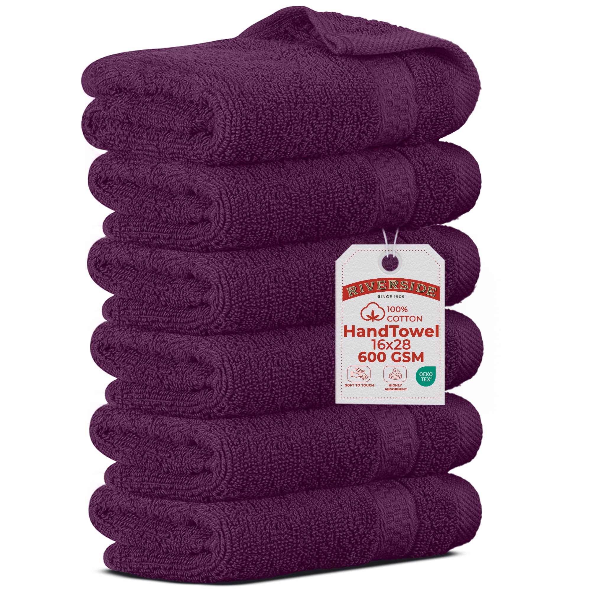 RIVERSIDE Luxury Bath Towels - 4 Pack, Purple -22 RIVERSIDE Luxury Bath Towels - 4 Pack, Purple -22