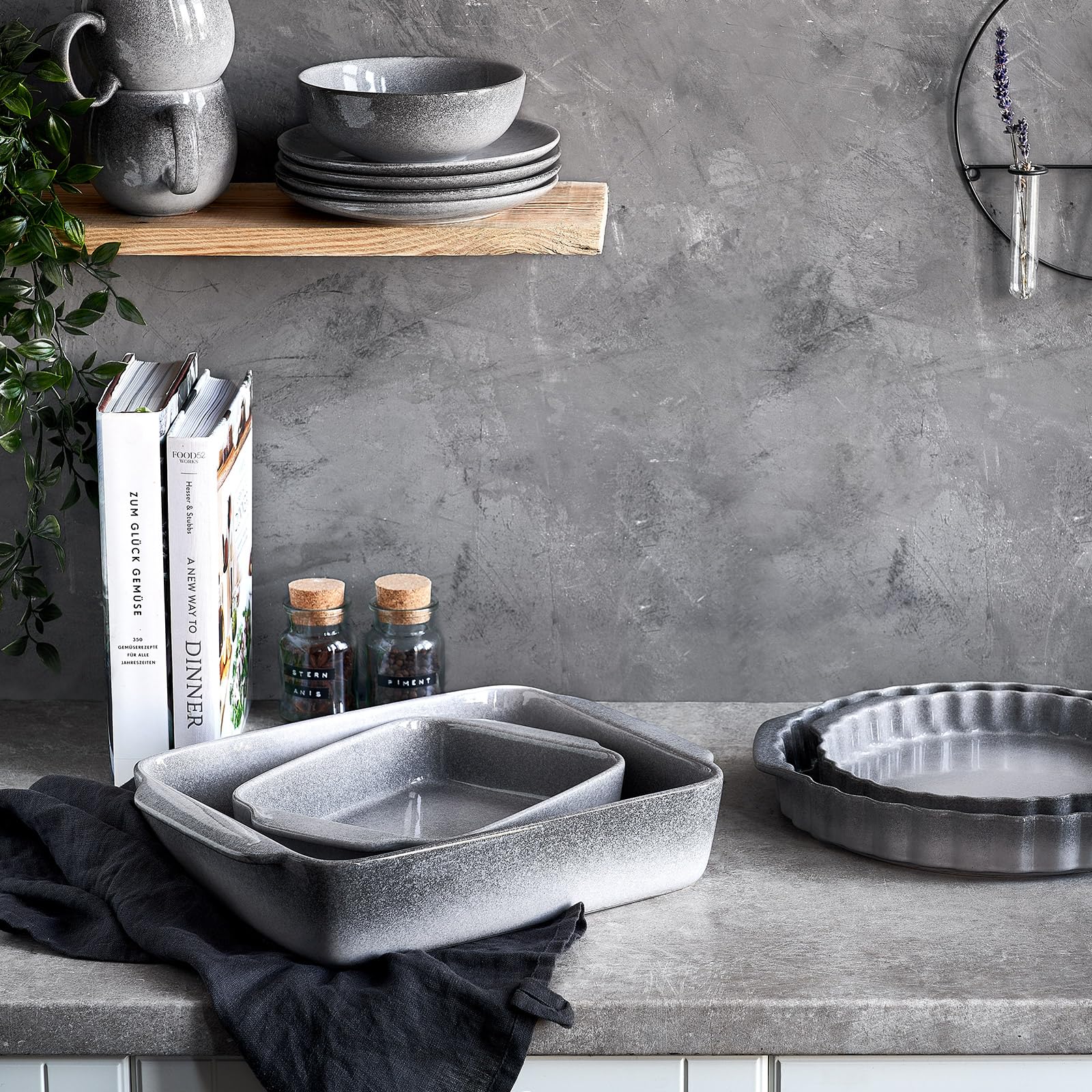 SPRINGLANE Misty Cliff ceramiczna forma do zapiekanek, 36 x 26 cm, forma do pieczenia lasagne, quiche lub tiramisu
