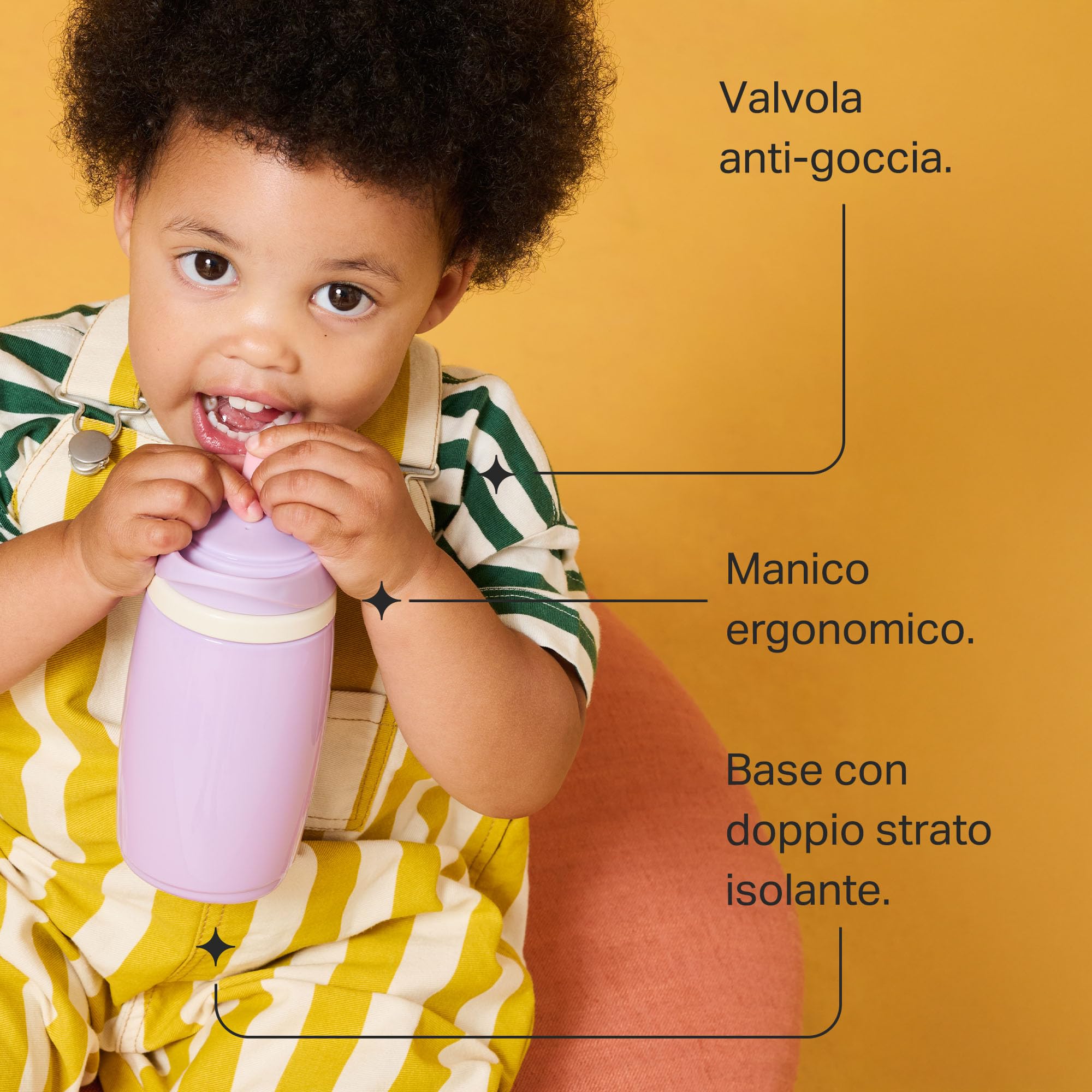 Tommee Tippee Borraccia Termica 266 ml 2 Pezzi Azzurro Giallo Anti-goccia Bambini 12 Mesi
