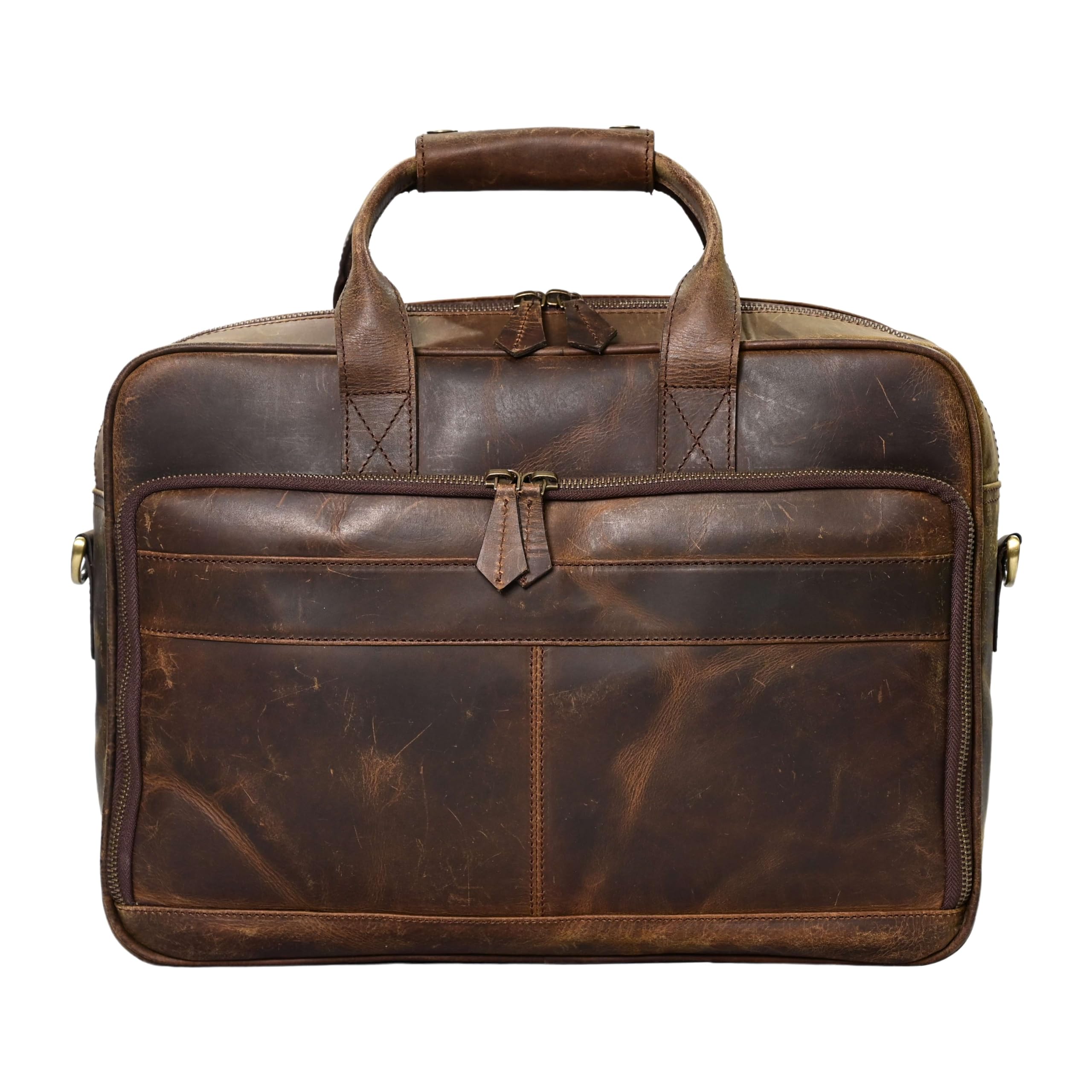 REONNDARLING Genuine Leather 15.5 Inch Laptop Messenger Office Executive Bags for Men Scratch Resistant Business Travel Professional Bag with Thick Padded Compartment (Hickory Brown) (B0D6MN1XRC) Amazon Price History, Amazon Price Tracker