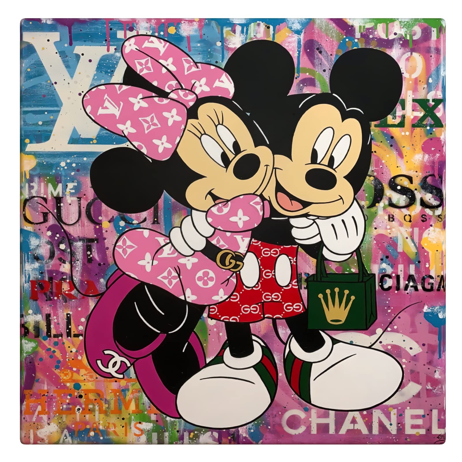 Amazon.co.jp: ミッキー ミニー アートパネル 1枚 飾り絵 かわいい漫画