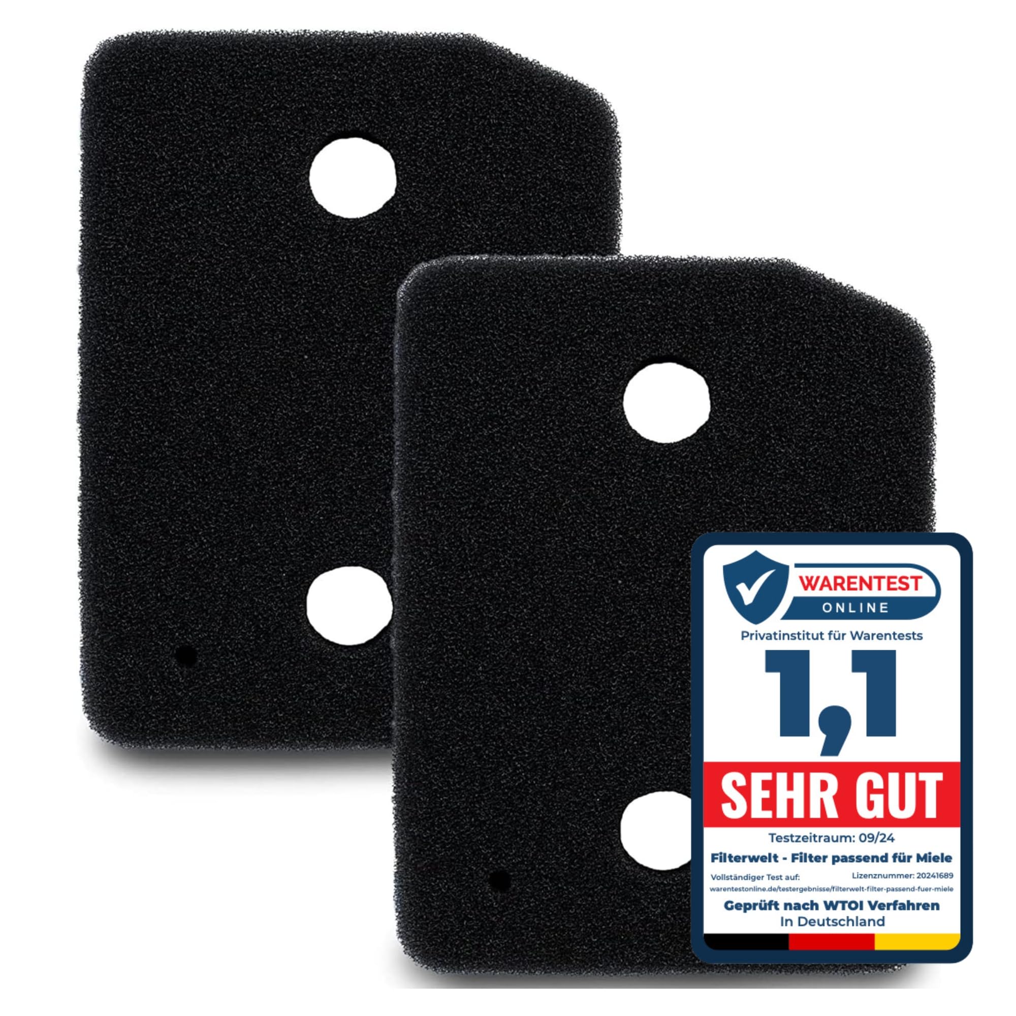 Filter für Miele 9164761 Trockner Wärmepumpentrockner | Fein-Grob | 207 x 157 x 30mm | Schwammfilter Filtermatte Kondenstrockner | Made in Germany Fusselfilter Schaumstoff Schaumfilter Sponge