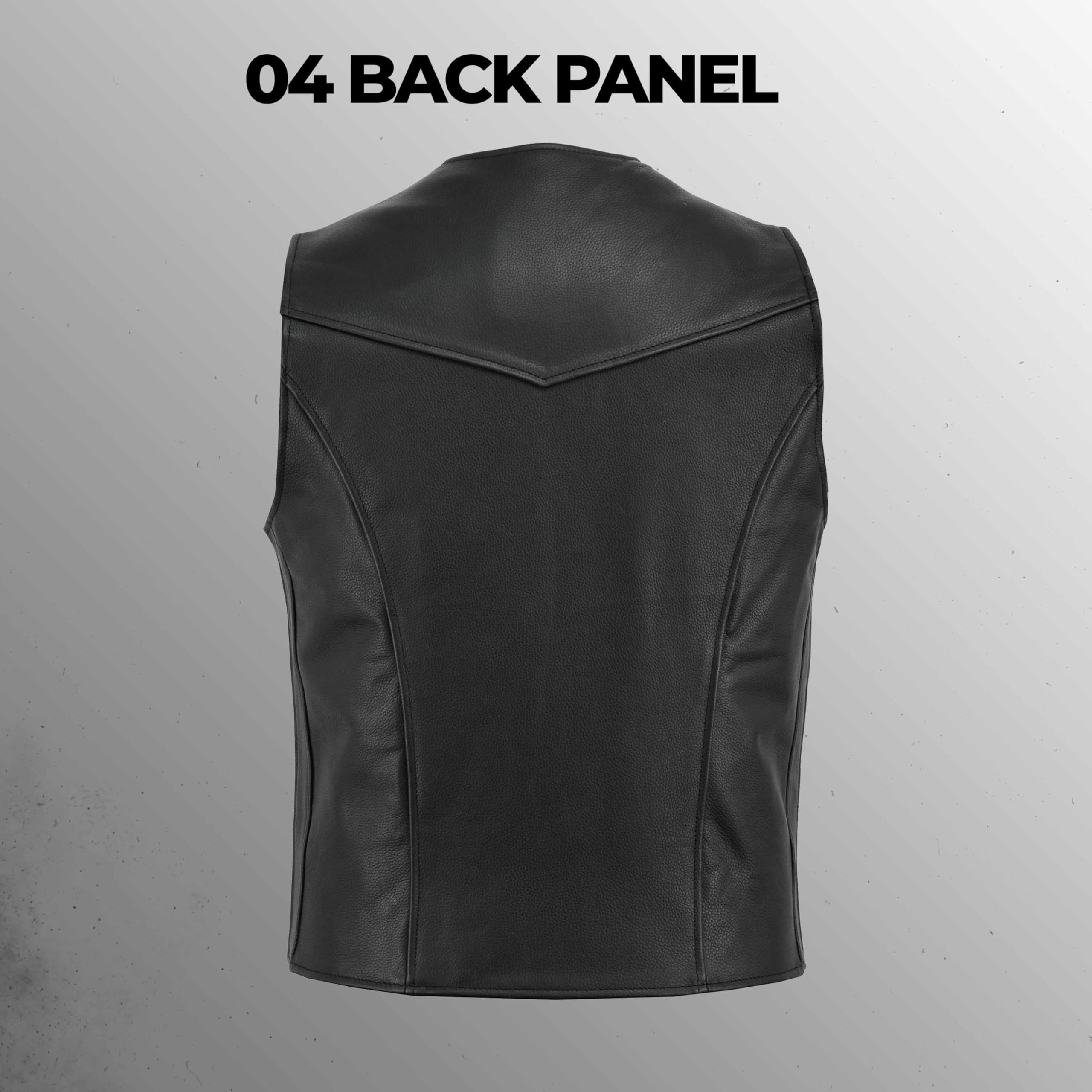 Leatherick Gilet in vera pelle da uomo in pelle nera - Stile casual stile motociclista