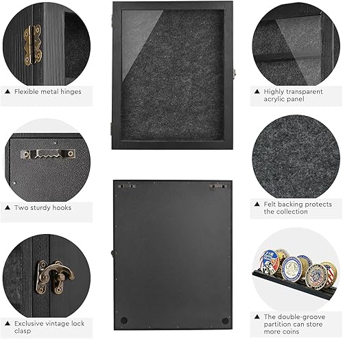 Miniatura 3 de AW BRIDAL Caja de sombra pequeña de 8.5 x 11.5 pulgadas, marcos de fotos, cajas de sombra profunda con estantes y cajones extraíbles, cajas de