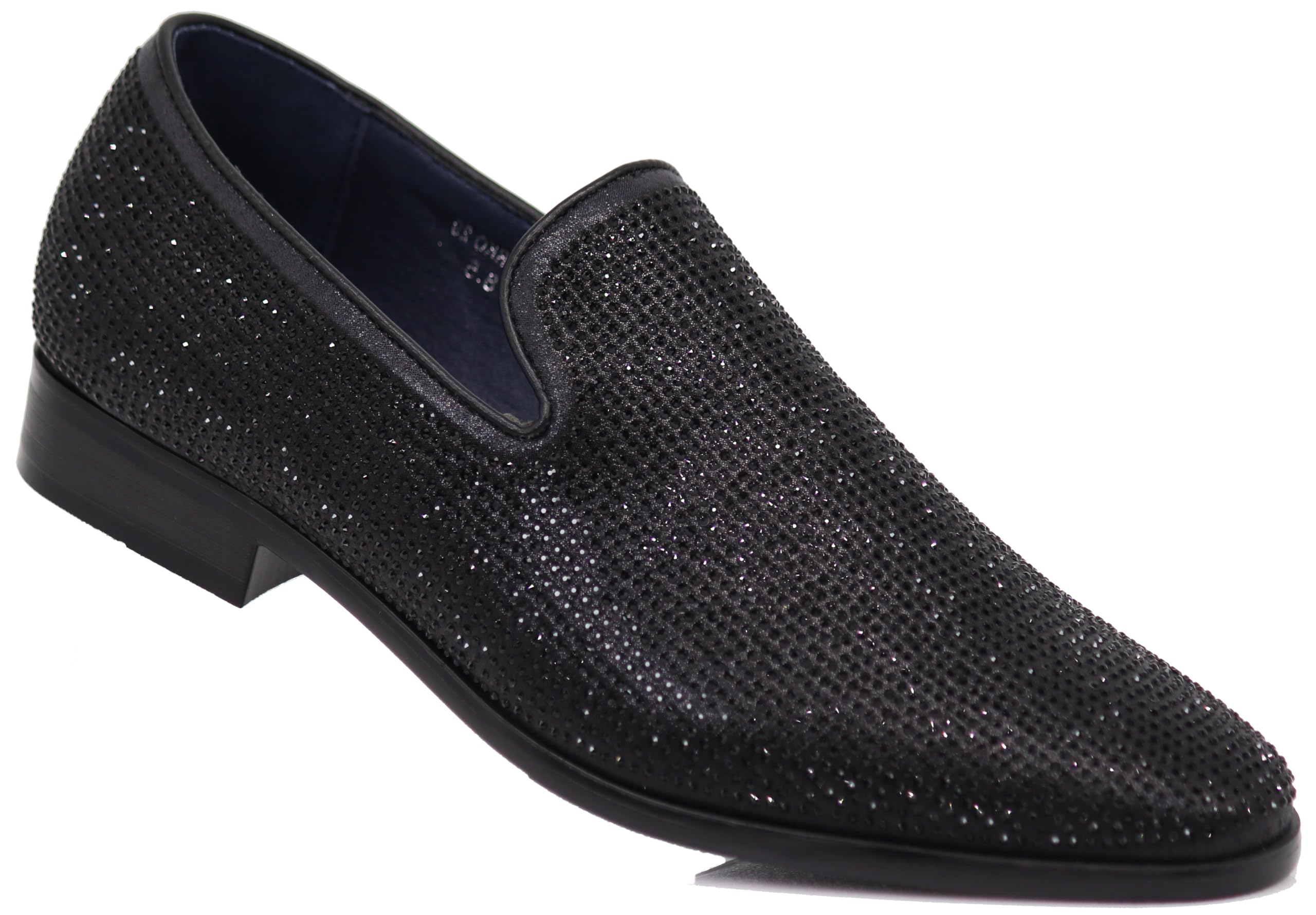 SPK26 Men's Vintage Velvet Rhinestone Designer Dress Loafers Slip On Shoes Classic Tuxedo Dress Shoes