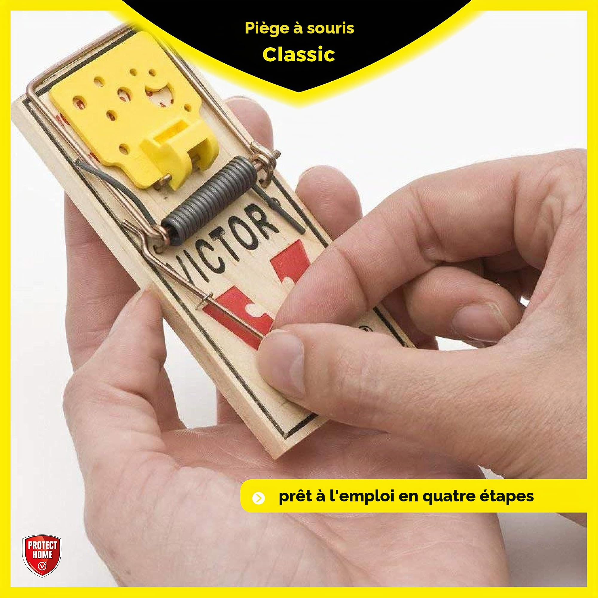 Protect Home Lot de 2 pièges à Souris Classique en Bois avec Grande Force de Frappe