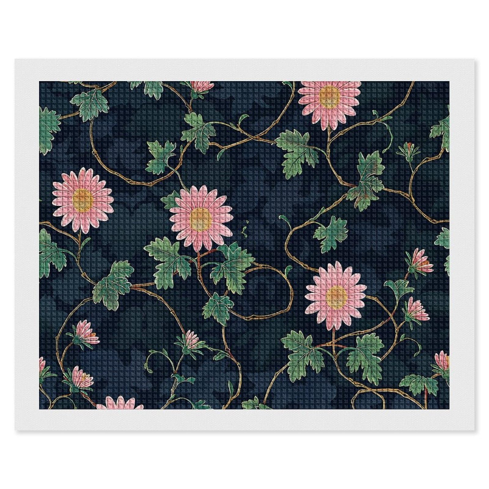 Daisies and Vines Diamond Art Kits for Adults, DIY 5D Diamonds Painting Kits for Beginner, Round Full Drill Diamond Dots Painting, 16"x20" Diamonds Pictures Gem Art and Crafts Wall Decor