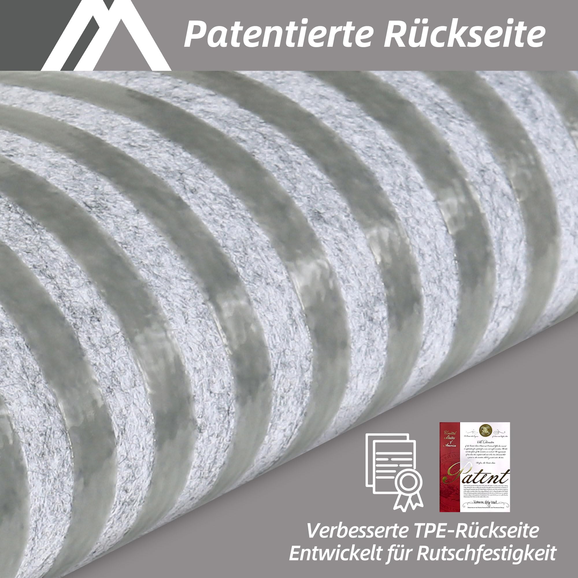 COSY HOMEER 15 Stück Treppenstufen Matten, 70 x 22cm Anti Rutsch Stufenmatten Selbstklebend, Maschinenwaschbar, 100% Polyester, TPE-Rücken, Ideal für Kinder, Senioren und Haustiere, Schwarz Weiß