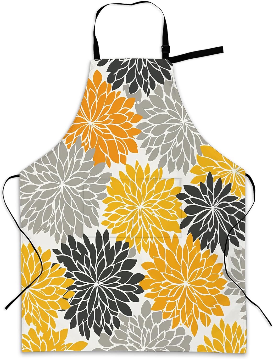 Cooking Apron for Women and Men,Adjustable Chef Bib Apron with 2 Pockets, Water and Oil Resistant for Kitchen Use