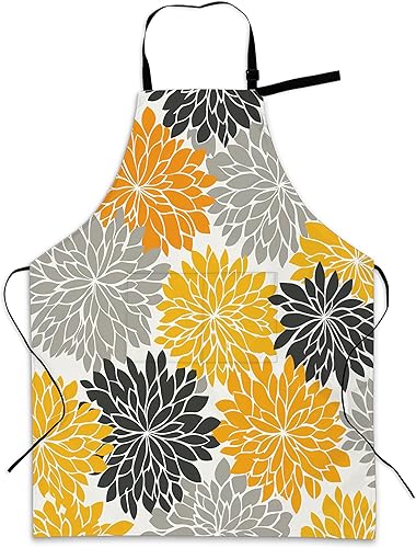 Delantal de cocina para mujeres y hombres, delantal de chef ajustable con 2 bolsillos, resistente al agua y al aceite para uso en la cocina